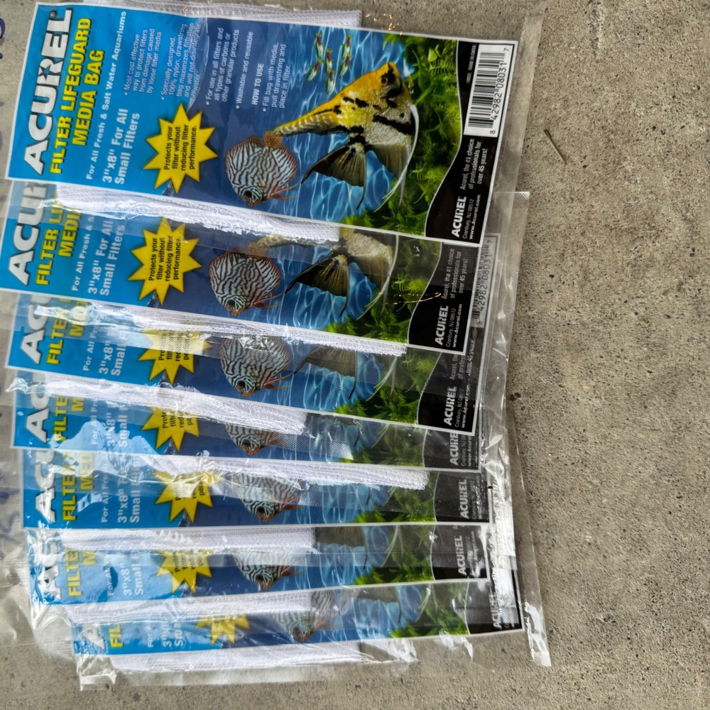 6 Pack Acurel Filter Lifeguard Media Bag 3x8 for Fresh Salt Water Aquariums 8031